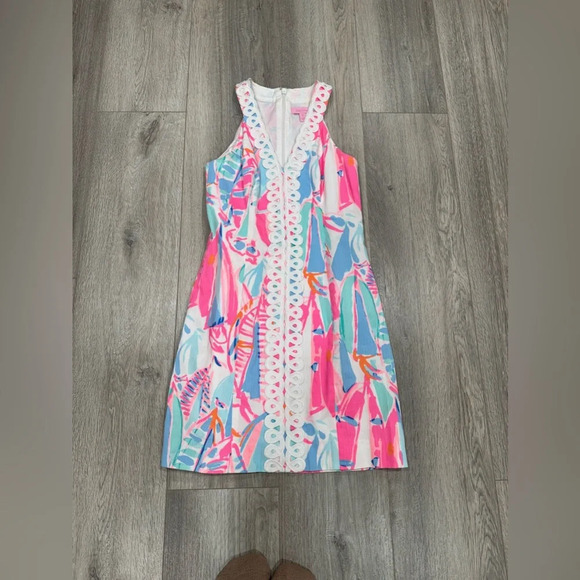 Lilly Pulitzer Lynn Out To Sea Sailboat Shift Dress Multicolor - Picture 6 of 8